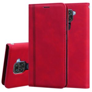 For Xiaomi Redmi Note 9 / Redmi 10X 4G Frosted Business Magnetic Horizontal Flip PU Leather Case with Holder & Card Slot & Lanyard(Red) (OEM)