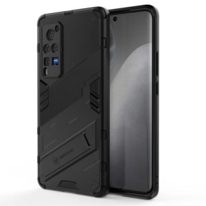 Punk Armor 2 in 1 PC + TPU Shockproof Case with Invisible Holder For vivo X60 Pro(Black) (OEM)