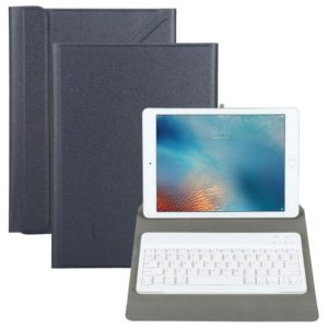 Universal Detachable Bluetooth Keyboard + Leather Tablet Case without Touchpad for iPad 9-10 inch, Specification:White Keyboard(Black) (OEM)