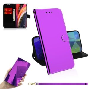 For iPhone 12 Pro Max Imitated Mirror Surface Horizontal Flip Leather Case with Holder & Card Slots & Wallet & Lanyard(Purple) (OEM)