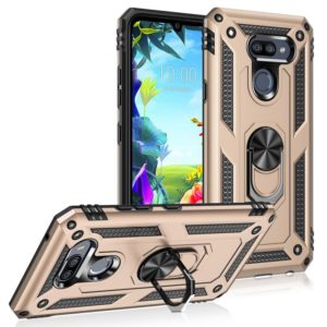 For LG K40S Shockproof TPU + PC Protective Case with 360 Degree Rotating Holder(Gold) (OEM)