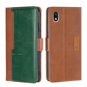 For Sony Xperia ACE III Contrast Color Side Buckle Leather Phone Case(Light Brown + Green) (OEM)