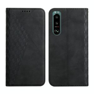For Sony Xperia 5 III Diamond Splicing Skin Feel Magnetic Leather Phone Case(Black) (OEM)