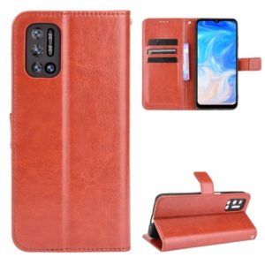 For Doogee N40 Pro Crazy Horse Texture Horizontal Flip Leather Case with Holder & Card Slots & Lanyard(Brown) (OEM)