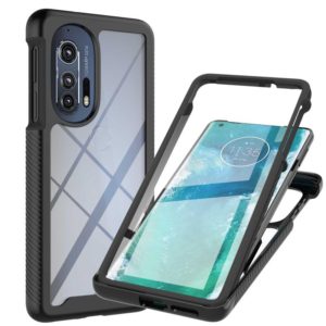 For Motorola Edge+ 2022 Starry Sky Solid Color Series PC + TPU Phone Case with PET Film(Black) (OEM)