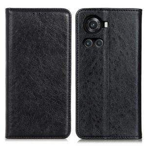 For OnePlus ACE/10R Magnetic Crazy Horse Texture Horizontal Flip Leather Phone Case(Black) (OEM)