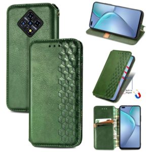 For Infinix Zero 8 Cubic Grid Pressed Horizontal Flip Magnetic Leather Case with Holder & Card Slots & Wallet(Green) (OEM)
