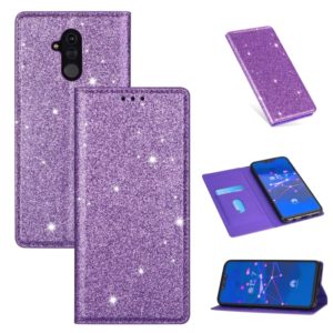 For Huawei Mate 20 Lite Ultrathin Glitter Magnetic Horizontal Flip Leather Case with Holder & Card Slots(Purple) (OEM)