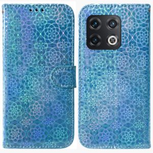 For OnePlus 10 Pro 5G Colorful Magnetic Buckle Leather Phone Case(Blue) (OEM)