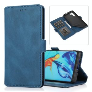 For Huawei P30 Pro Retro Magnetic Closing Clasp Horizontal Flip Leather Case with Holder & Card Slots & Photo Frame & Wallet(Navy Blue) (OEM)