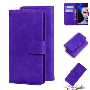 For Blackview A60 Skin Feel Pure Color Flip Leather Phone Case(Purple) (OEM)