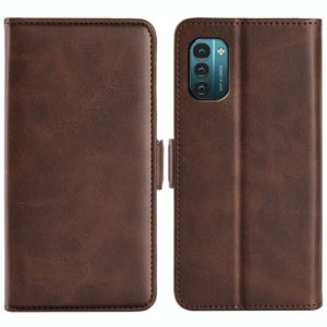 For Nokia G11/G21 Dual-side Magnetic Buckle Leather Phone Case(Brown) (OEM)