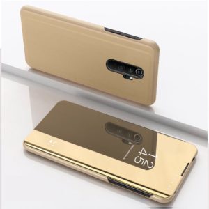 For Xiaomi Redmi Note 8 Pro Plating Mirror Horizontal Flip Leather with Bracket Holster(Gold) (OEM)