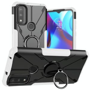For Motorola G Pure Armor Bear Shockproof PC + TPU Phone Case with Ring Holder(White) (OEM)