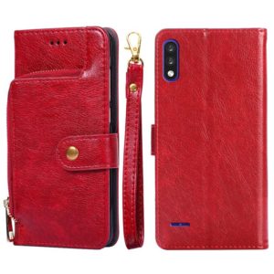 Zipper Bag PU + TPU Horizontal Flip Leather Case with Holder & Card Slot & Wallet & Lanyard For LG K22(Red) (OEM)