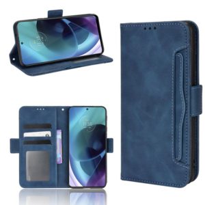 For Motorola Moto G71 5G Skin Feel Calf Pattern Leather Phone Case(Blue) (OEM)