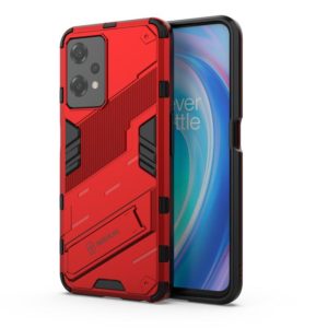 For OnePlus Nord CE 2 Lite 5G/Realme 9 Pro Punk Armor 2 in 1 Shockproof Phone Case with Invisible Holder(Red) (OEM)