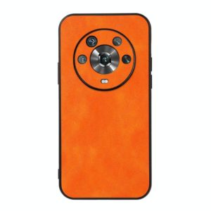 For Honor Magic4 Two-color Litchi Texture PU Phone Case(Orange) (OEM)