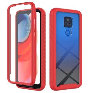 For Motorola Moto G Play(2021) Starry Sky Solid Color Series Shockproof PC + TPU Case with PET Film(Red) (OEM)