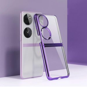 For Huawei P50 Pocket Electroplated Transparent Phone Case(Purple) (OEM)