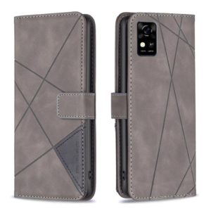 For ZTE Blade A31 BF05 Magnetic Buckle Rhombus Texture Leather Phone Case(Grey) (OEM)