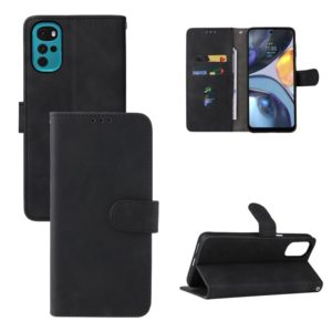For Motorola Moto G22 Skin Feel Magnetic Buckle Calf Texture PU Phone Case(Black) (OEM)
