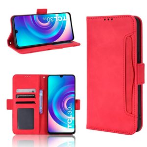 For TCL 30 5G / 30+ Skin Feel Calf Texture Card Slots Leather Phone Case(Red) (OEM)