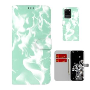 For Samsung Galaxy S20 Ultra Cloud Fog Pattern Horizontal Flip Leather Case with Holder & Card Slot & Wallet(Mint Green) (OEM)