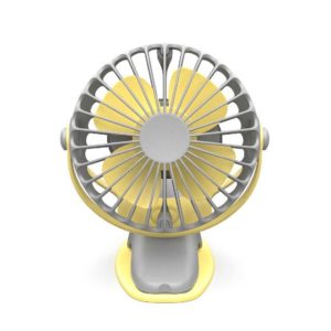 360 Degree -Round Rotation Mini Cooling Air Fan 4 Speed Adjustable Portable USB Rechargeable Desktop Clip Fan(Gray) (OEM)