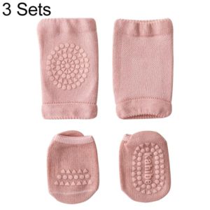 Summer Children Knee Pads Baby Floor Socks Baby Non-Slip Crawling Sports Protection Suit M 1-3 Years Old(Pink) (OEM)