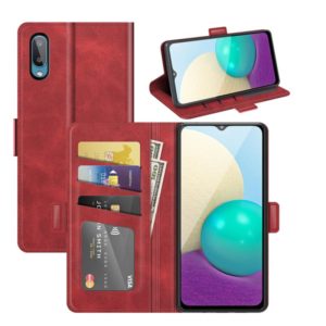 For Samsung Galaxy A02/M02 Dual-side Magnetic Buckle Horizontal Flip Leather Case with Holder & Card Slots & Wallet(Red) (OEM)