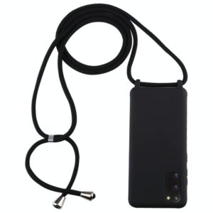 For Galaxy S20 Candy Color TPU Protective Case with Lanyard(Black) (OEM)