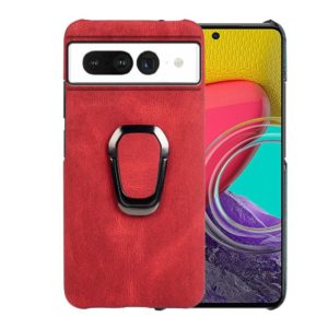For Google Pixel 7 Ring Holder PU Phone Case(Red) (OEM)