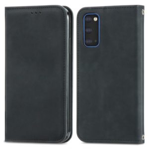 For Samsung Galaxy S20 Retro Skin Feel Business Magnetic Horizontal Flip Leather Case with Holder & Card Slots & Wallet & Photo Frame(Black) (OEM)