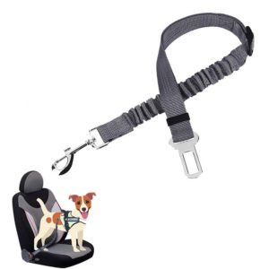 Pet Car Seat Belt Telescopic Reflective Safety Rope(Grey) (OEM)