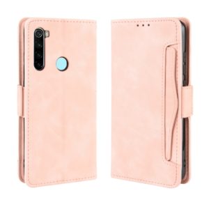 For Xiaomi Redmi Note 8 Wallet Style Skin Feel Calf Pattern Leather Case ，with Separate Card Slot(Pink) (OEM)