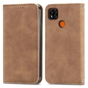 For Xiaomi Redmi 9C Retro Skin Feel Business Magnetic Horizontal Flip Leather Case With Holder & Card Slots & Wallet & Photo Frame(Brown) (OEM)