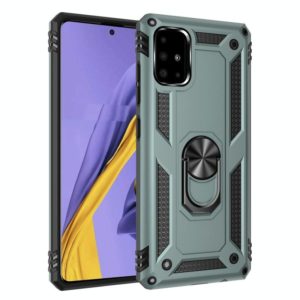 For Galaxy A51 Armor Shockproof TPU + PC Protective Case with 360 Degree Rotation Holder(Green) (OEM)
