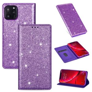 For iPhone 11 Pro Ultrathin Glitter Magnetic Horizontal Flip Leather Case with Holder & Card Slots(Purple) (OEM)