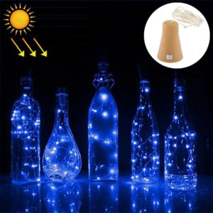 1m 10 LEDs SMD 0603 Solar Powered Copper Wire String Light Fairy Lamp Decorative Light(Blue Light) (OEM)