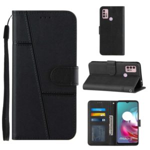 For Motorola Moto G10 Stitching Calf Texture Buckle Leather Phone Case(Black) (OEM)