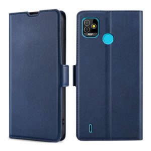 For Tecno Pop 5 Ultra-thin Voltage Side Buckle PU + TPU Horizontal Flip Leather Case with Holder & Card Slot(Blue) (OEM)