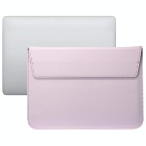 PU Leather Ultra-thin Envelope Bag Laptop Bag for MacBook Air / Pro 15 inch, with Stand Function(Pink) (OEM)