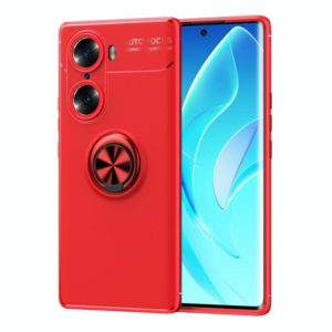 For Honor 60 Pro Metal Ring Holder 360 Degree Rotating TPU Phone Case(Red) (OEM)