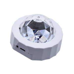 D36 3W DC 5V USB Charging Car Portable DJ Light Sound Activated Atmosphere Light Star Music Light Lamp(White) (OEM)