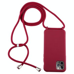 For iPhone 11 Pro Max Candy Color TPU Protective Case with Lanyard(Red) (OEM)