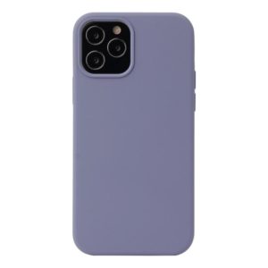 For iPhone 12 / 12 Pro Solid Color Liquid Silicone Shockproof Protective Case(Lavender Grey) (OEM)