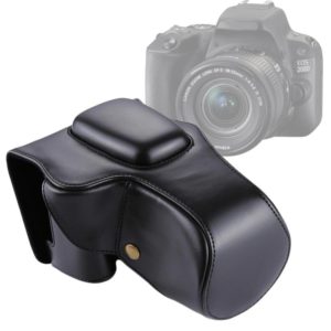 Full Body Camera PU Leather Case Bag for Canon EOS 200D (18-55mm Lens)(Black) (OEM)