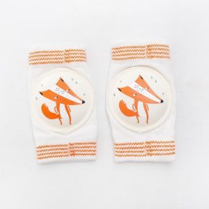 Baby Knee Pads Summer Mesh Thin Cotton Baby Crawling Anti-Fall Elbow Knee Pads Suitable Age: 0-4 Years Old(Orange Fox) (OEM)
