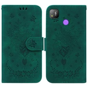 For Tecno Pop 4 Butterfly Rose Embossed Leather Phone Case(Green) (OEM)